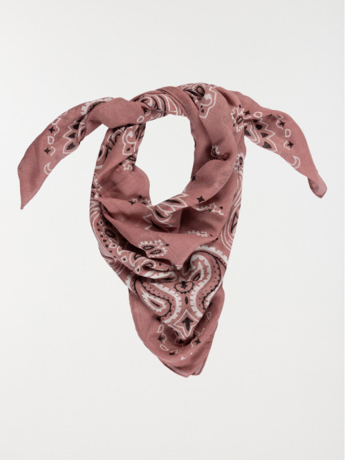 Foulard motif bandana rose femme