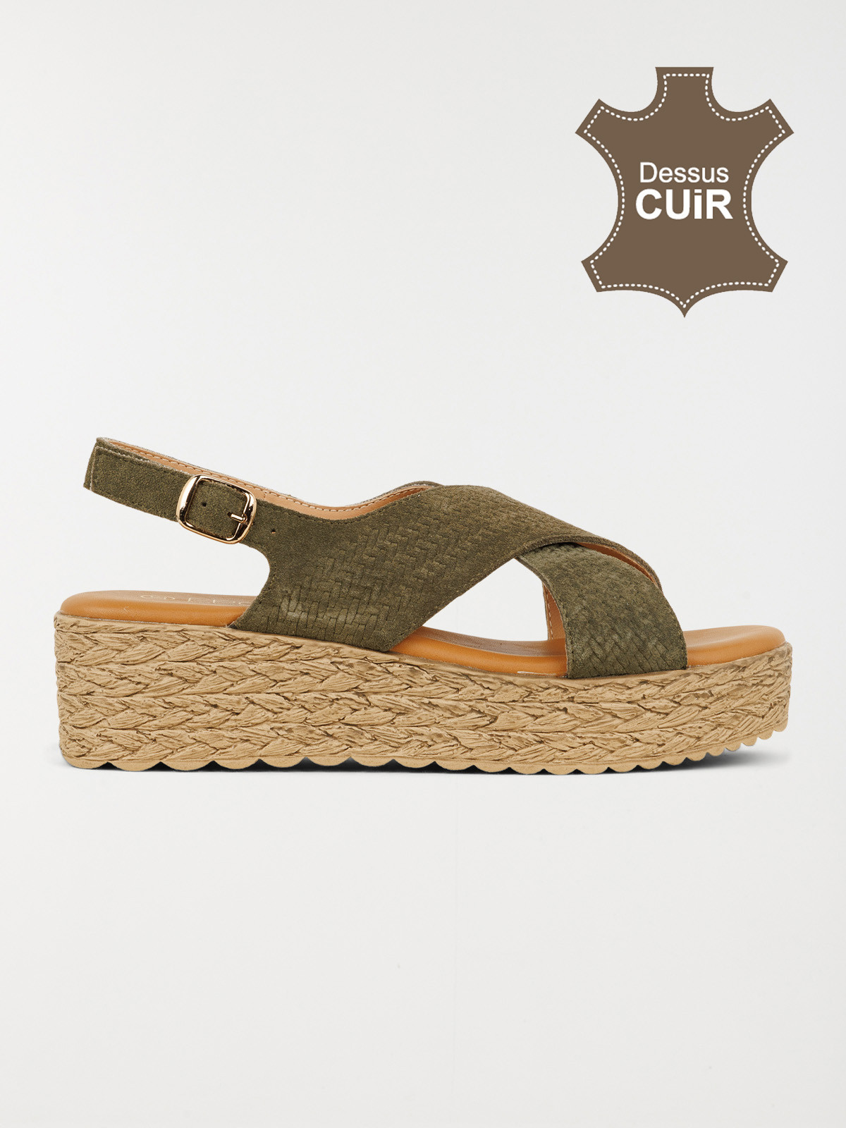 Sandales plateformes kaki femme (36-41)