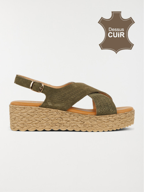 Sandales plateformes kaki femme (36-41)