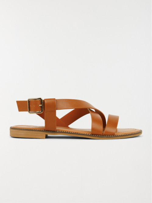 Sandales plates femme marron (36-41)