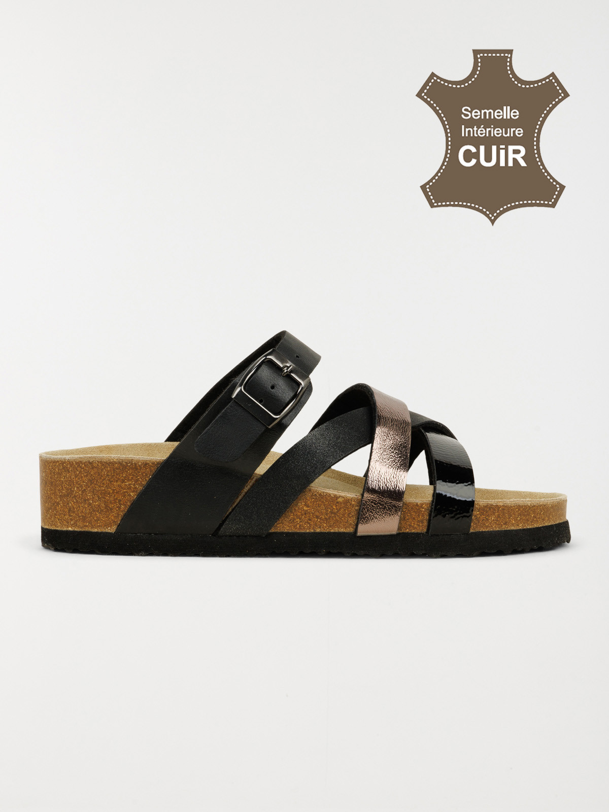 Mules plates noires femme (36-41)