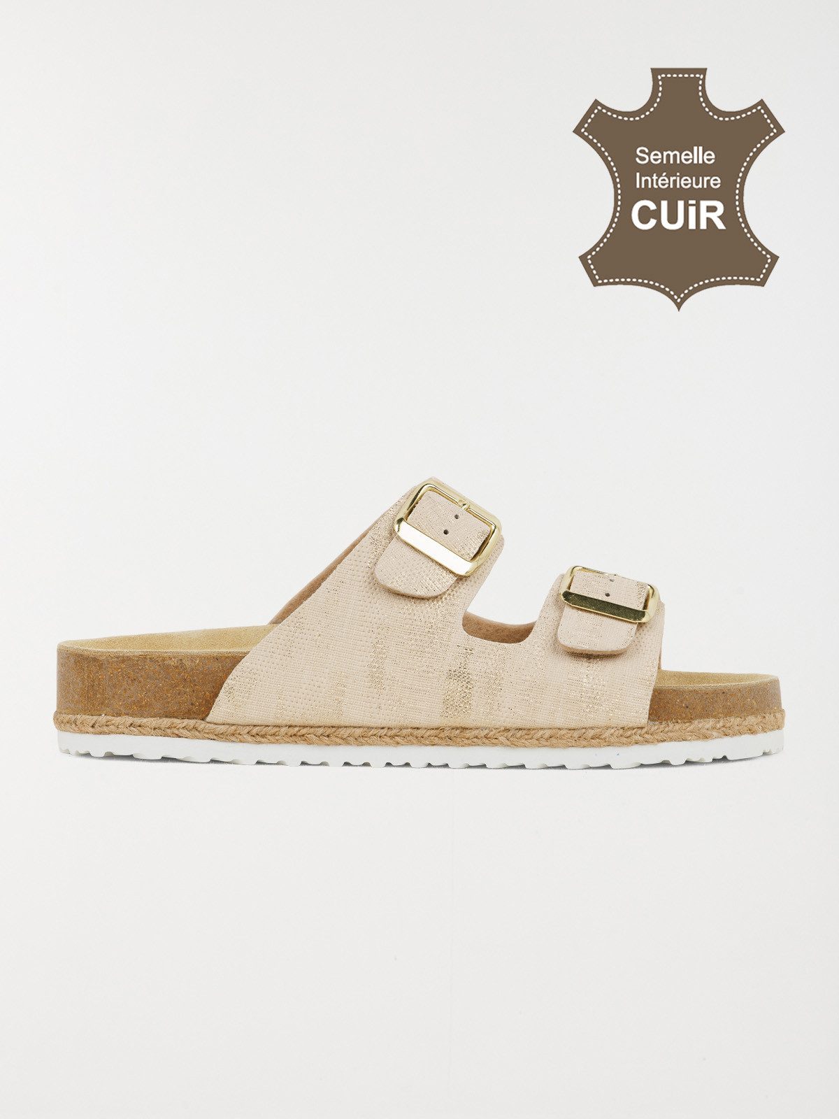 Mules plates femme beige (36-41)
