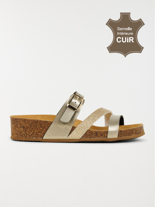 Mules coloris or femme (36-41)