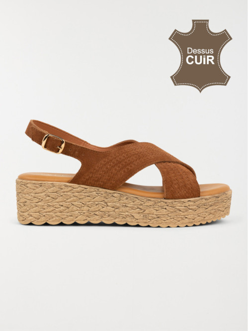 Sandales plateformes tan femme (36-41)