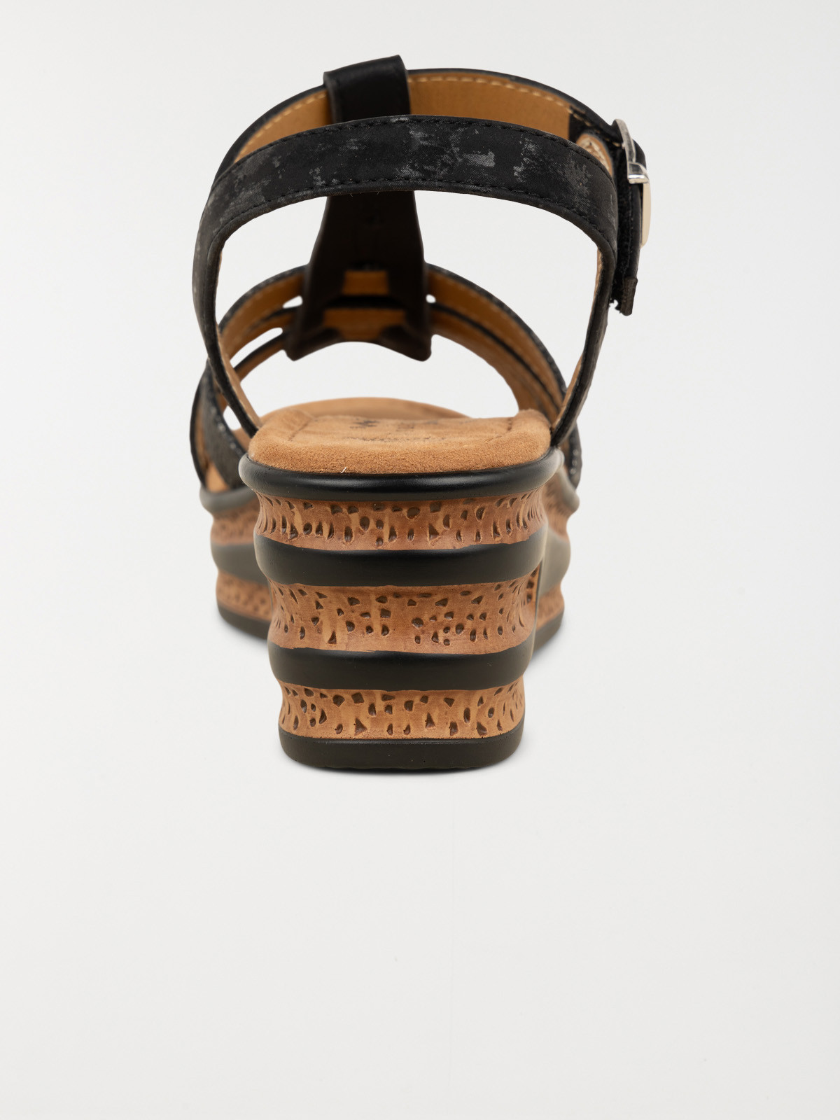 Sandales noires compensées femme (36-41)