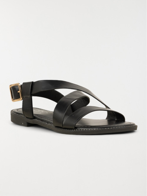 Sandales plates femme noir...