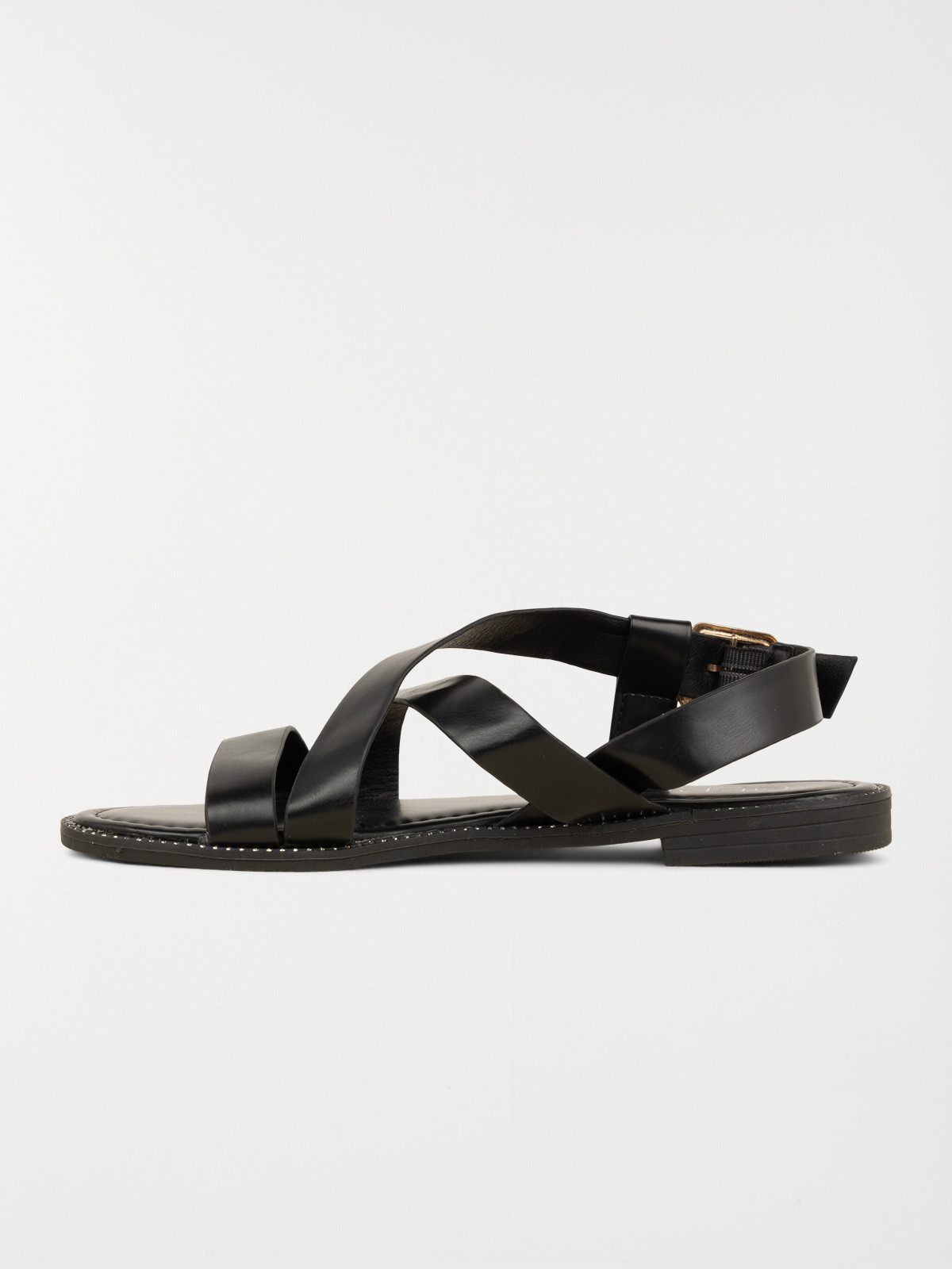 Sandales plates femme noir (36-41)