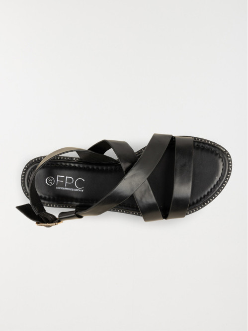 Sandales plates femme noir...