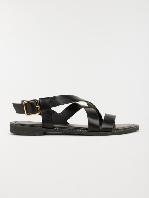 Sandales plates femme noir (36-41)