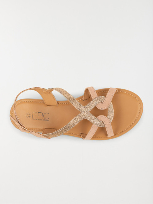 Sandales plates femme rose...