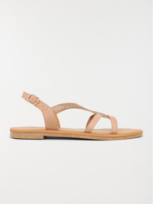 Sandales plates femme rose (37-42)