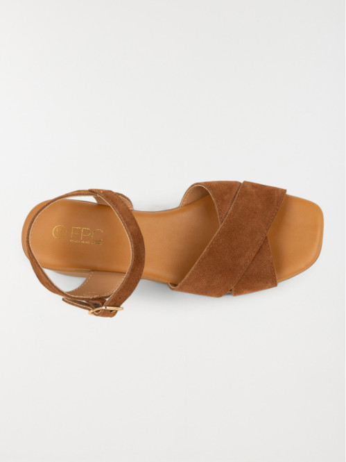 Sandales à talons femme tan...