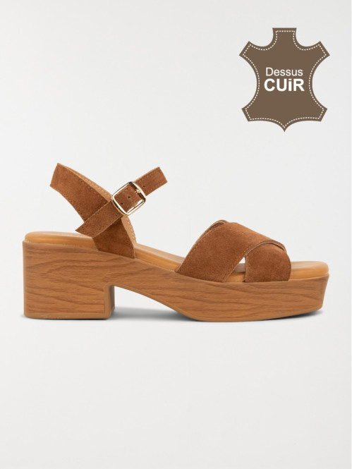 Sandales à talons femme tan (36-41)