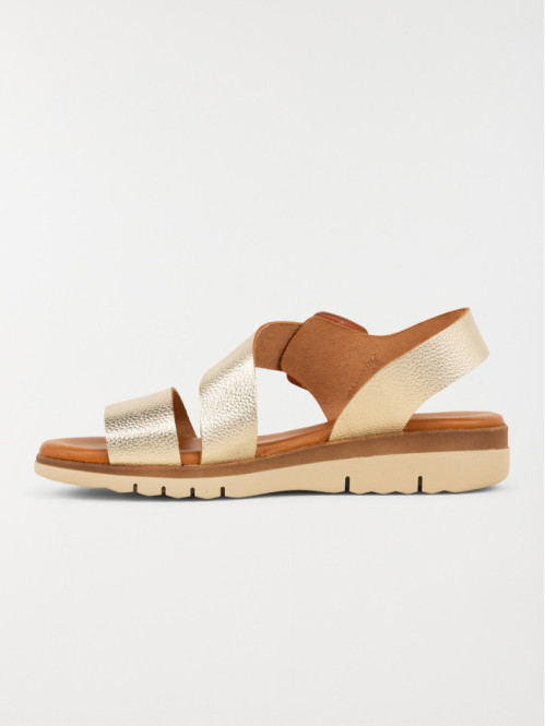 Sandales plates coloris or...