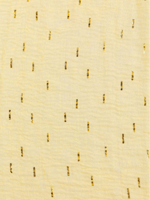 Foulard jaune motif doré femme