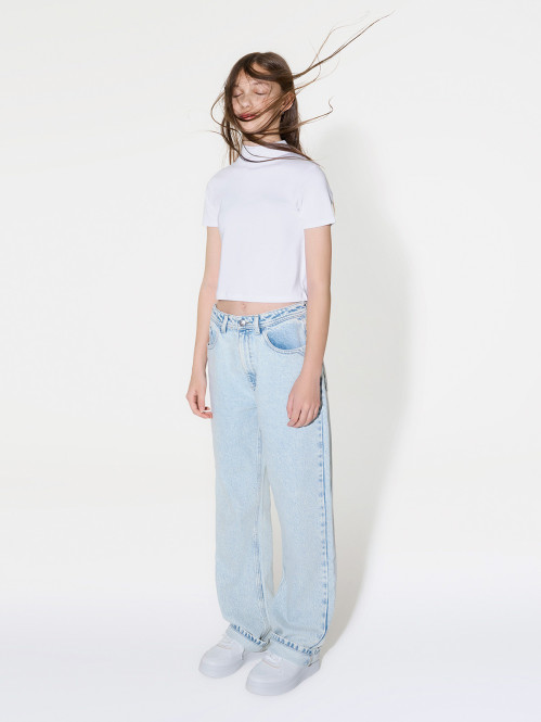 Jean straight bleached fille (XXS-M)