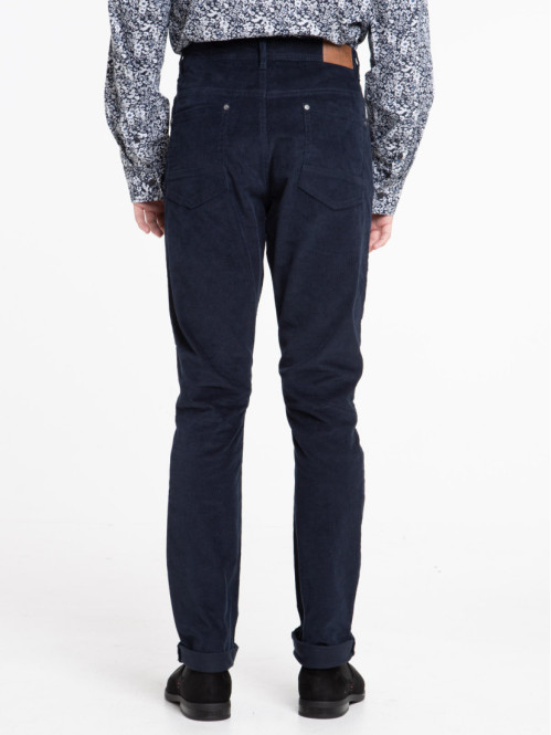 Pantalon marine navy en velours homme