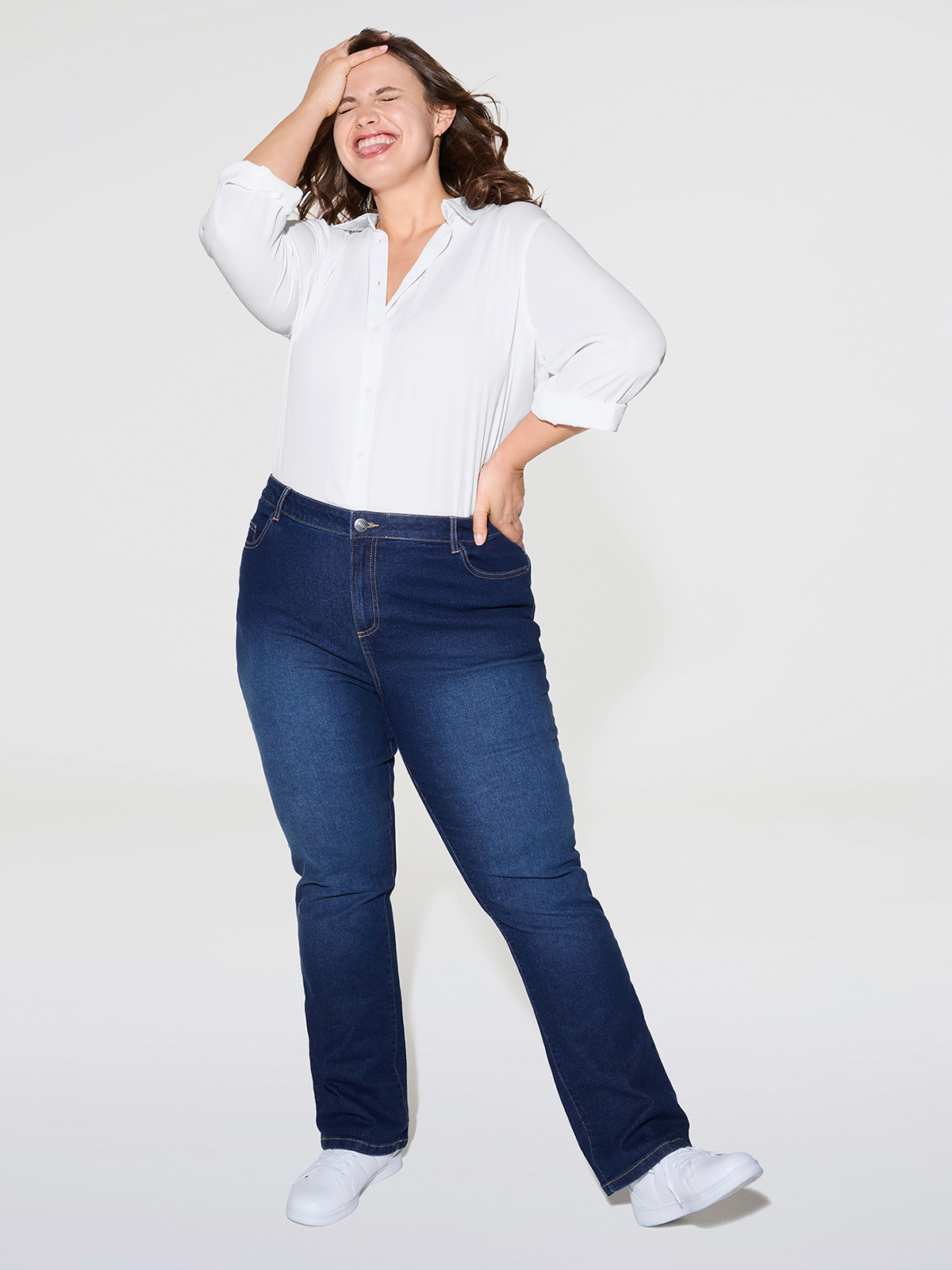Jean brut regular grande taille femme