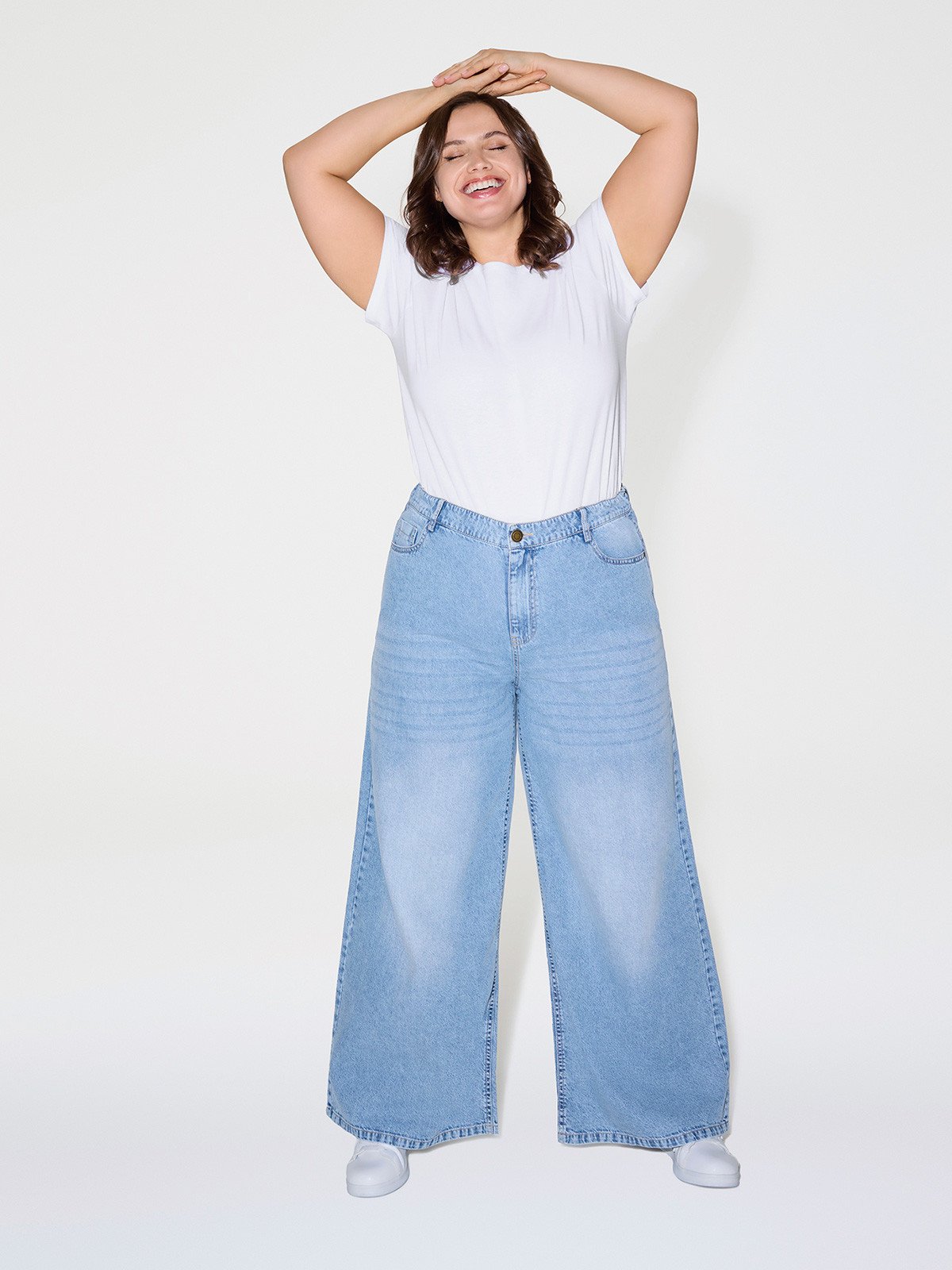 Jean wide leg grande taille femme