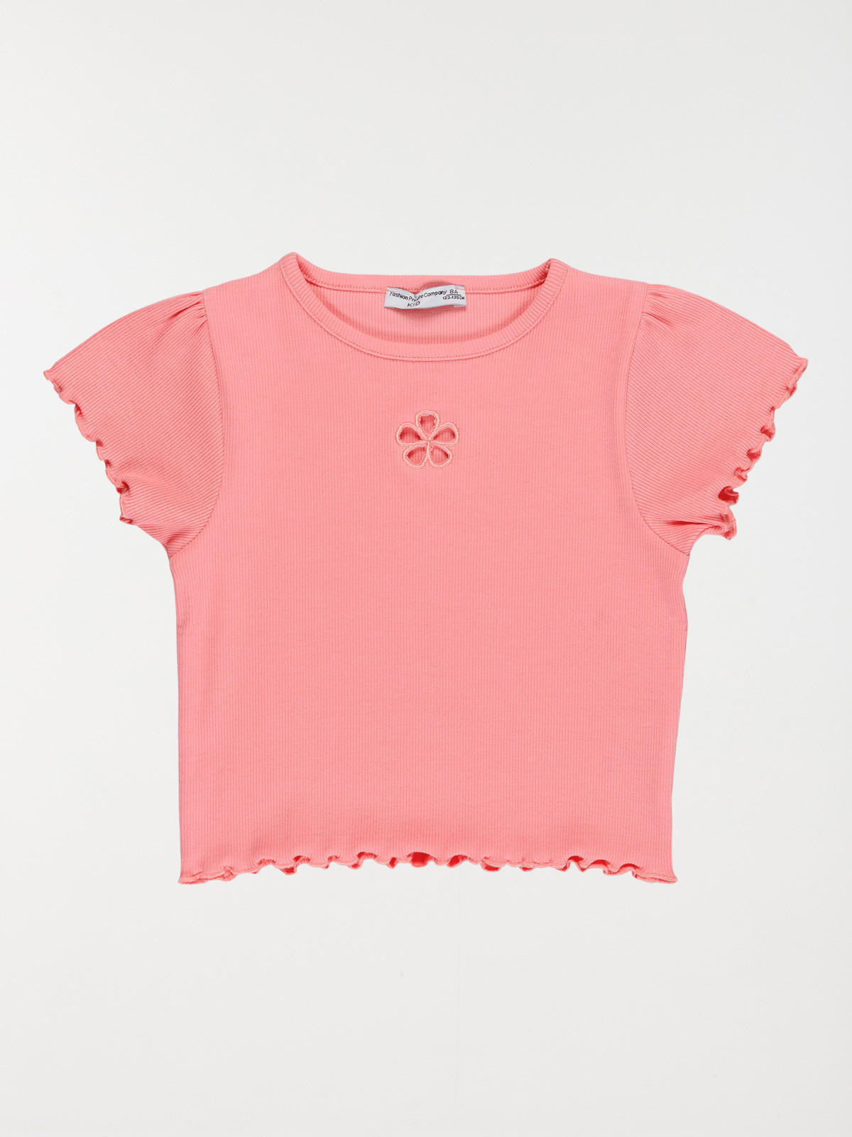 T-shirt rose bonbon fleur fille (3-12A)