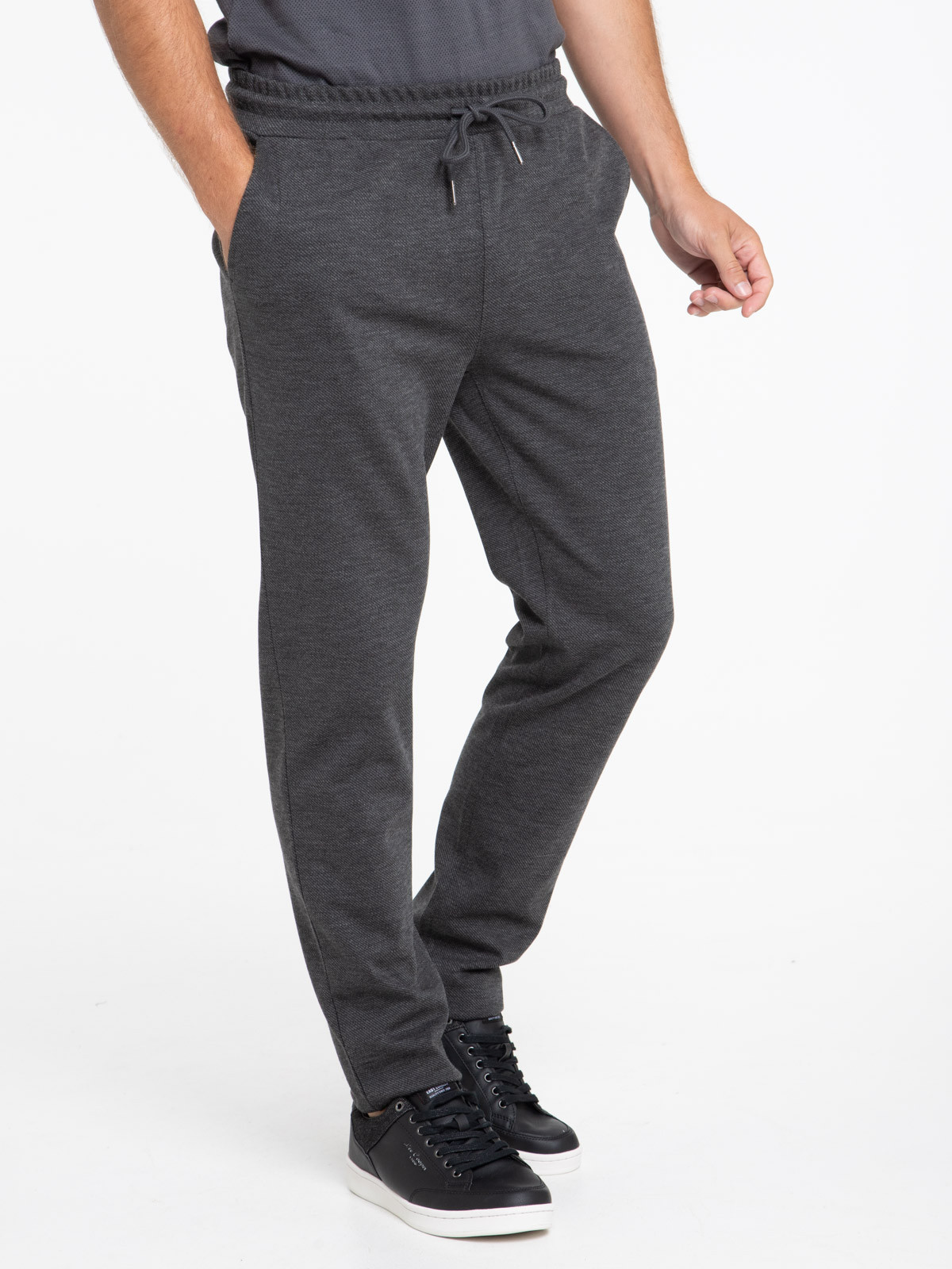 Pantalon gris anthracite chiné homme