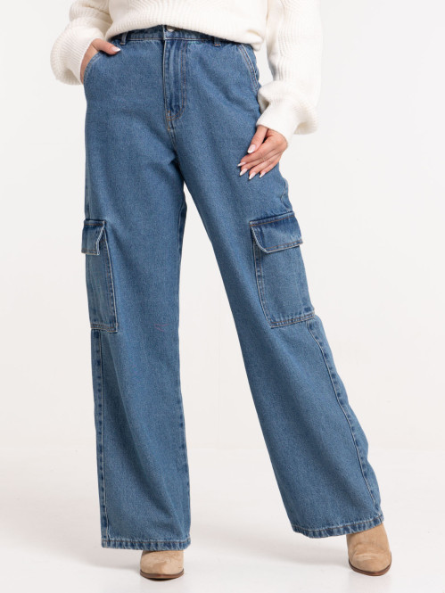 Cargo large denim femme