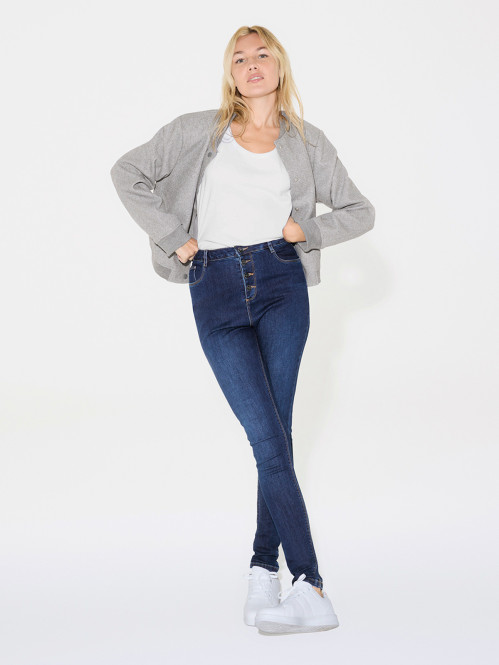 Jean brut taille haute skinny femme