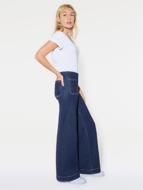Jean wide leg brut femme
