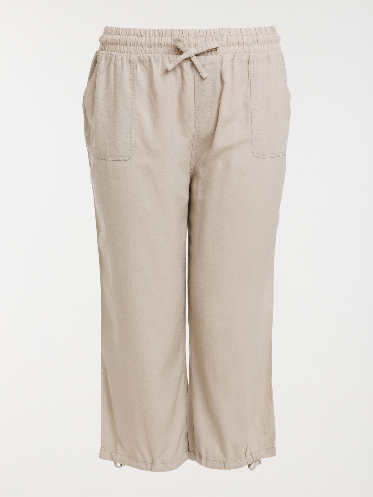 Pantacourt lin grande taille femme