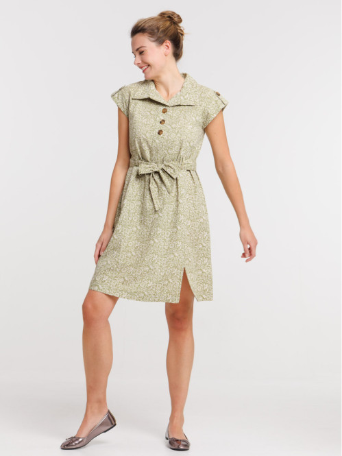 Robe imprimée ceinturée femme