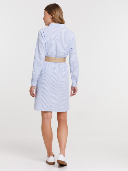 Robe rayée ceinturée femme