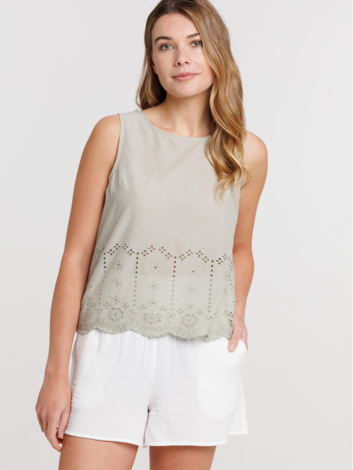 Top broderie anglaise femme