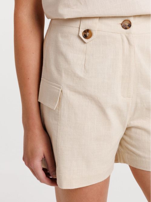 Short cargo crème grisée femme Short cargo crème grisée femme