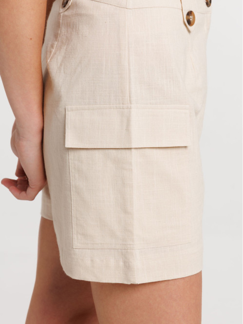 Short cargo crème grisée femme Short cargo crème grisée femme