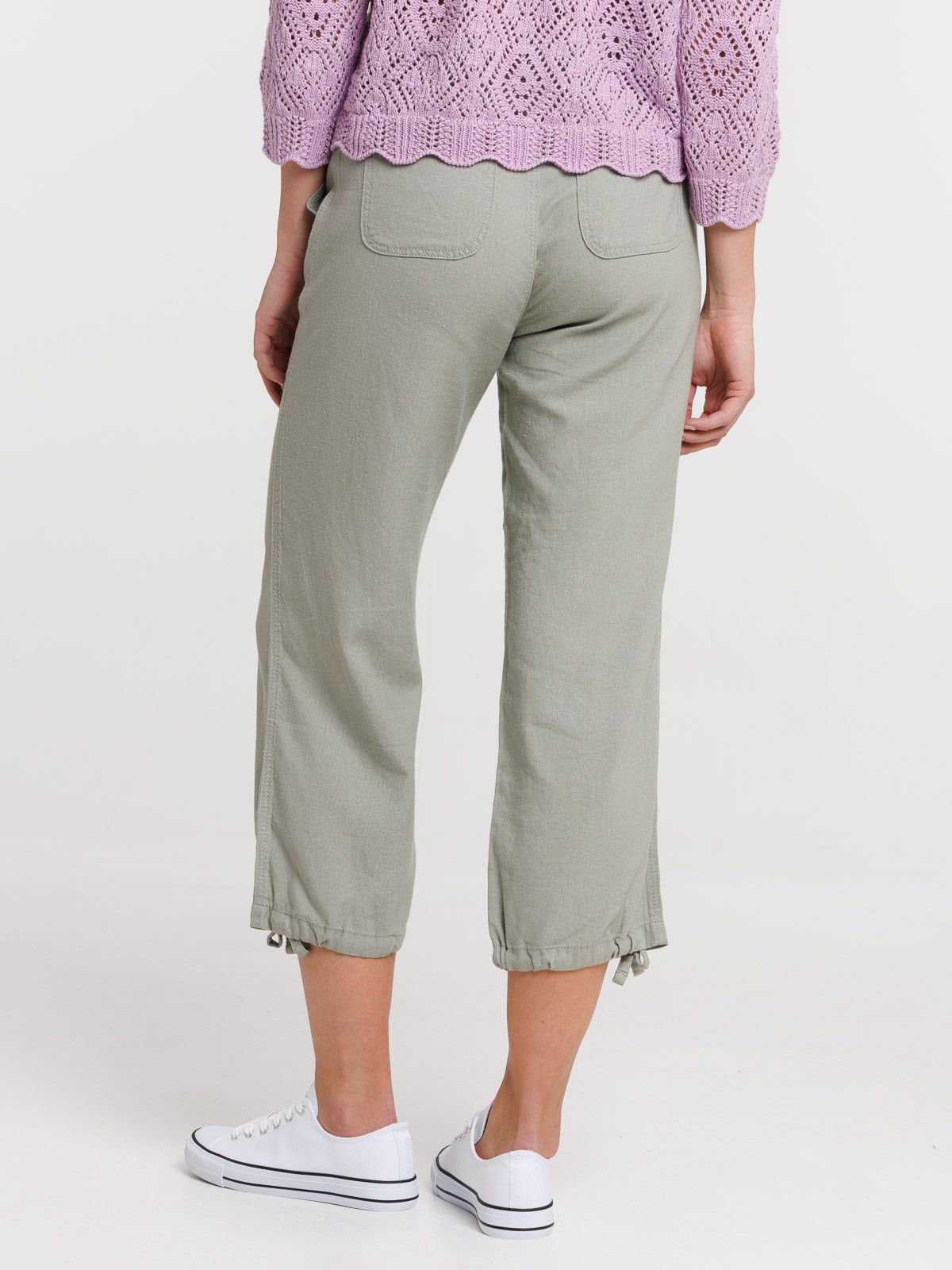 Pantacourt lin mousse clair femme