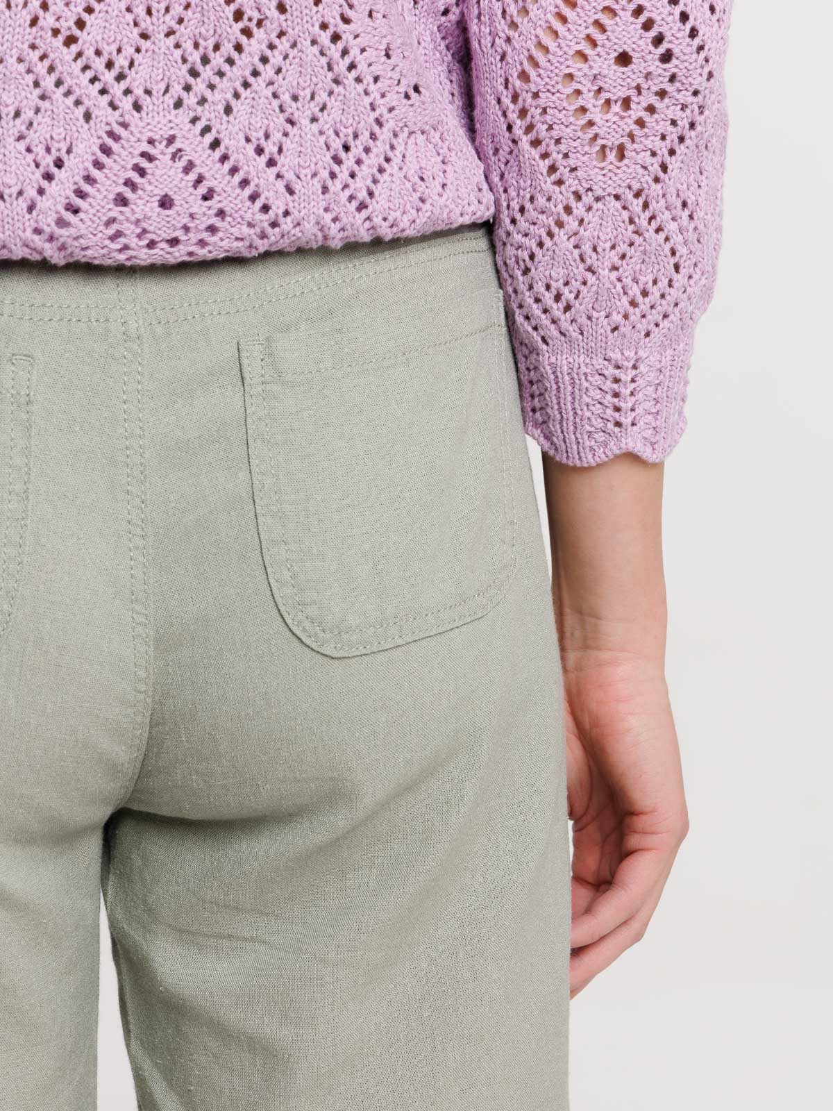 Pantacourt lin mousse clair femme