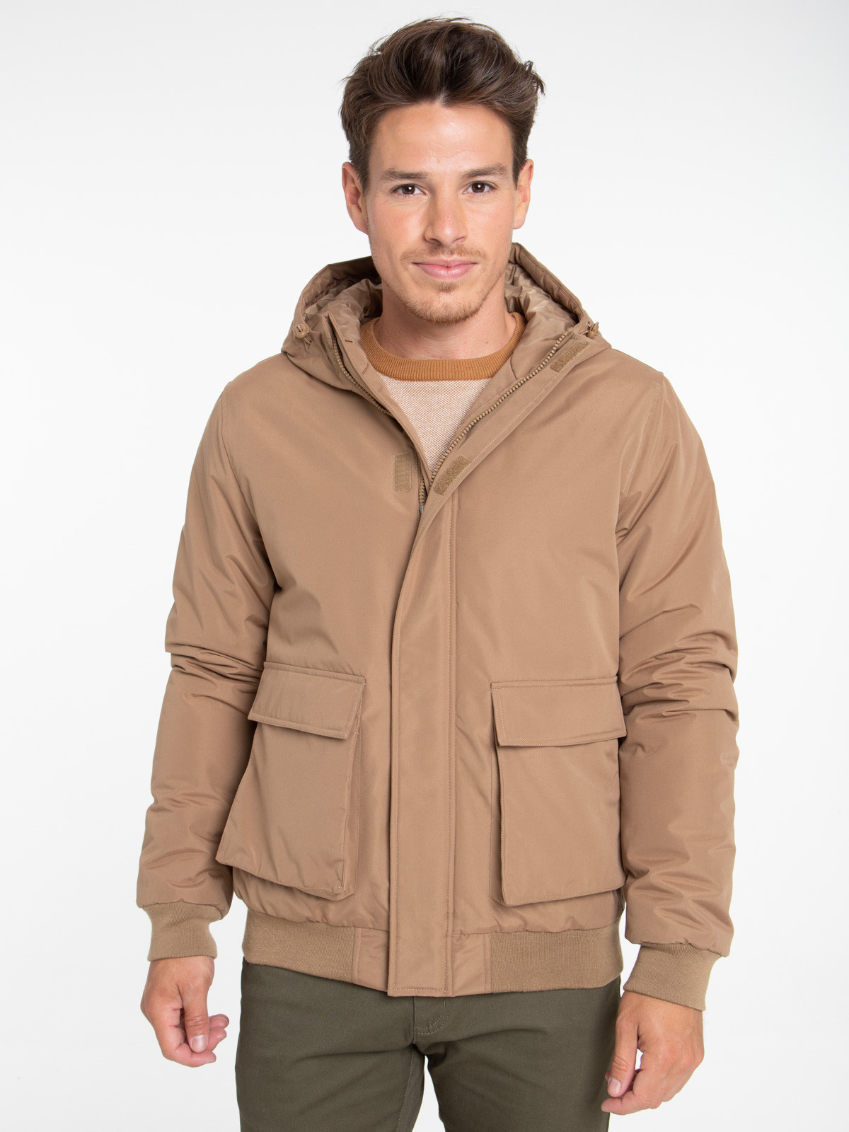 Blouson coloris café foncé homme