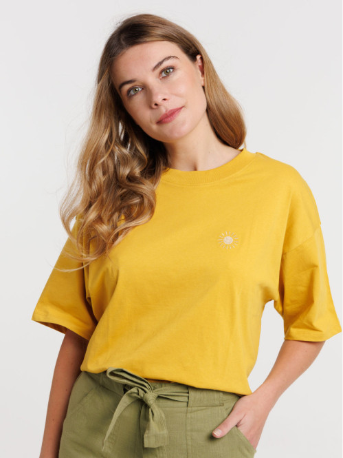 T-shirt soleil brodé femme 
