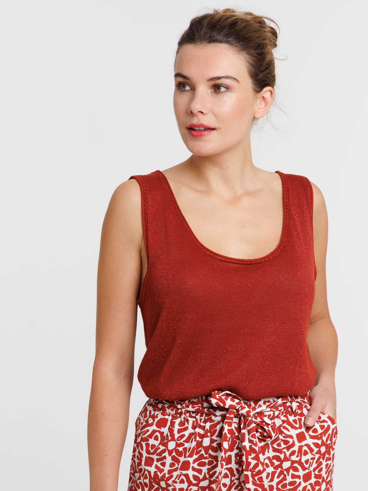 Débardeur maille tricot sienne femme