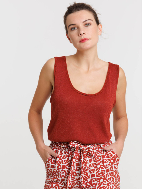 Débardeur maille tricot sienne femme