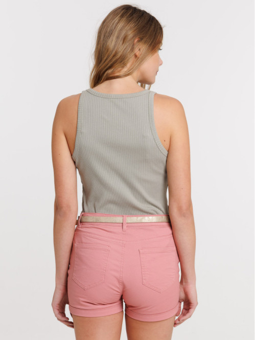 Débardeur côtelé col rond...