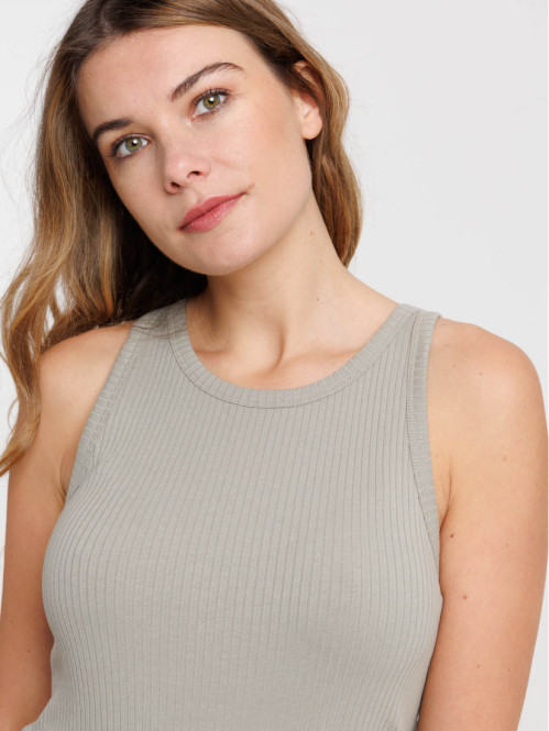 Débardeur côtelé col rond...
