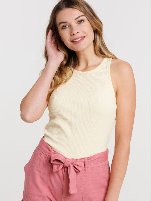 Débardeur côtelé coloris...