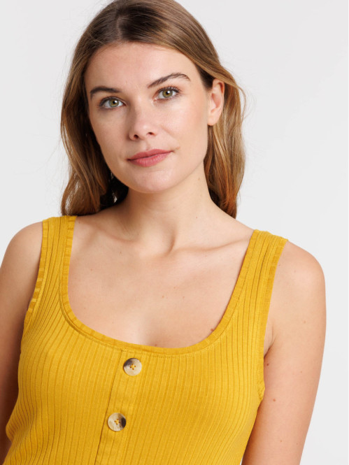 Débardeur boutons jaune...