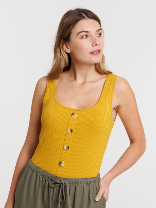 Débardeur boutons jaune...