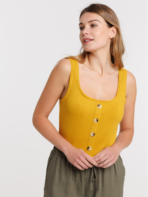 Débardeur boutons jaune...