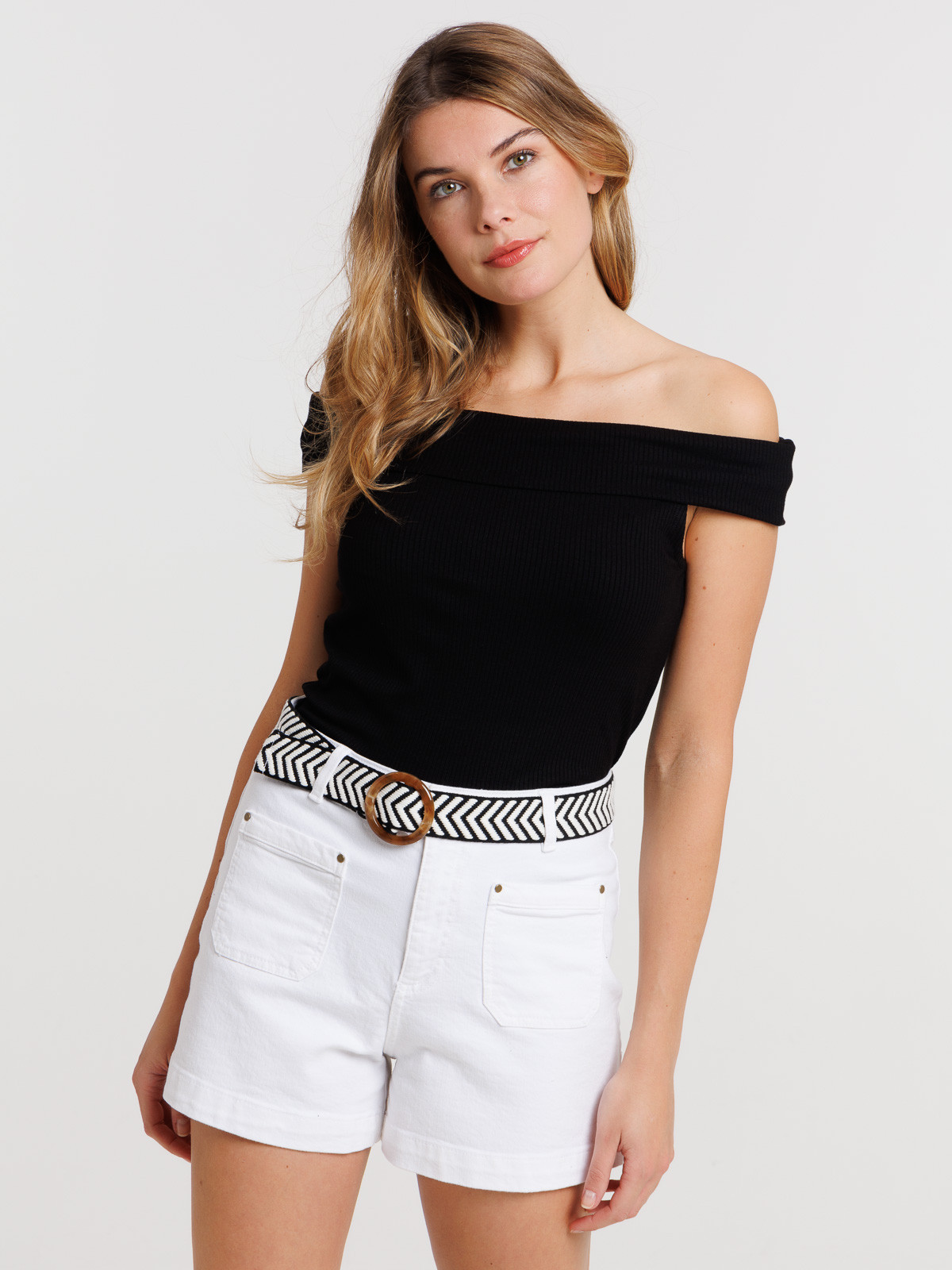 Débardeur col bardot femme Débardeur col bardot femme