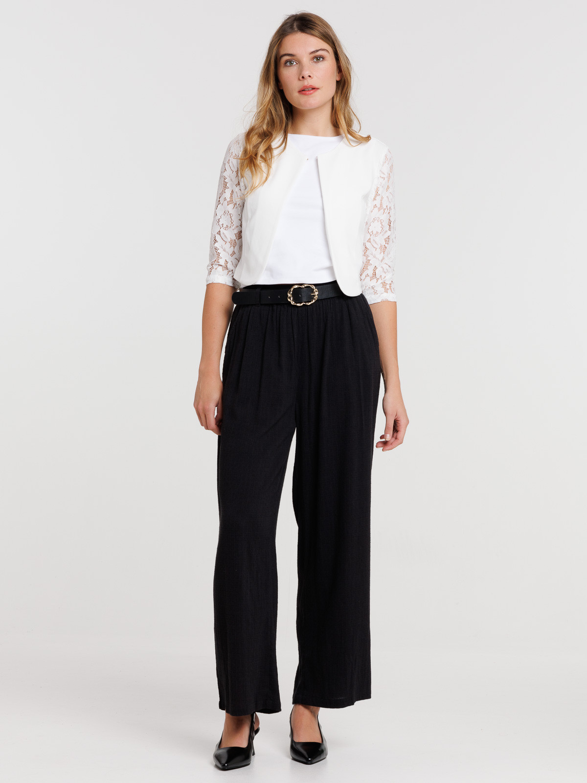 Veste courtes manches dentelles femme