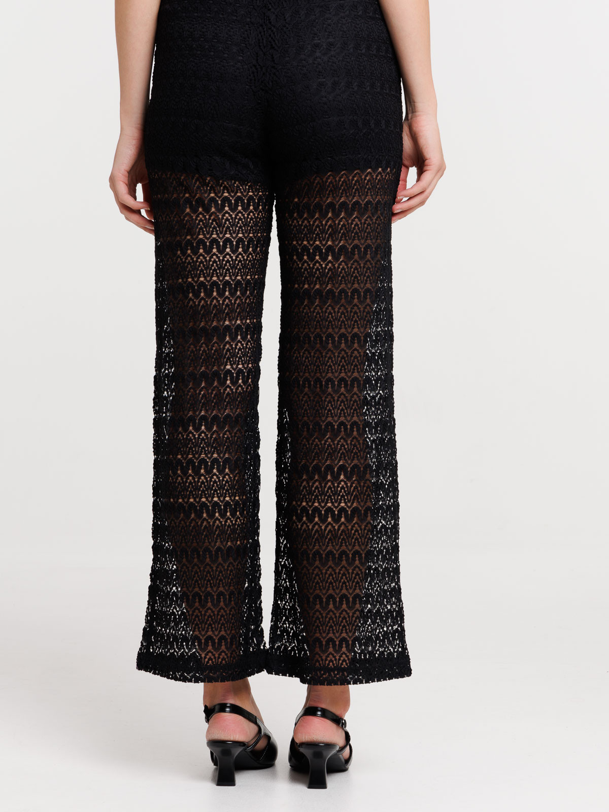 Pantalon noir dentelle femme