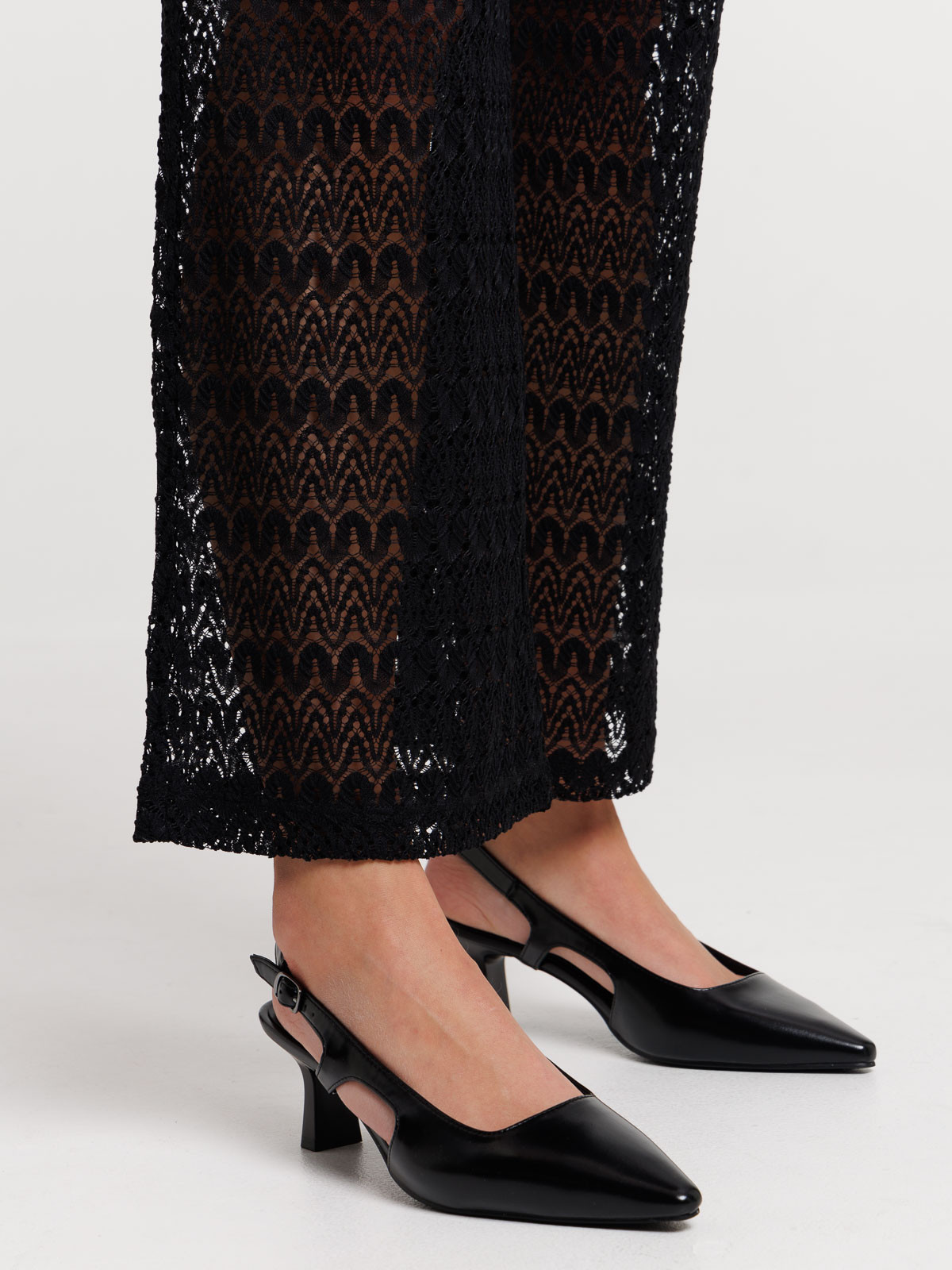 Pantalon noir dentelle femme